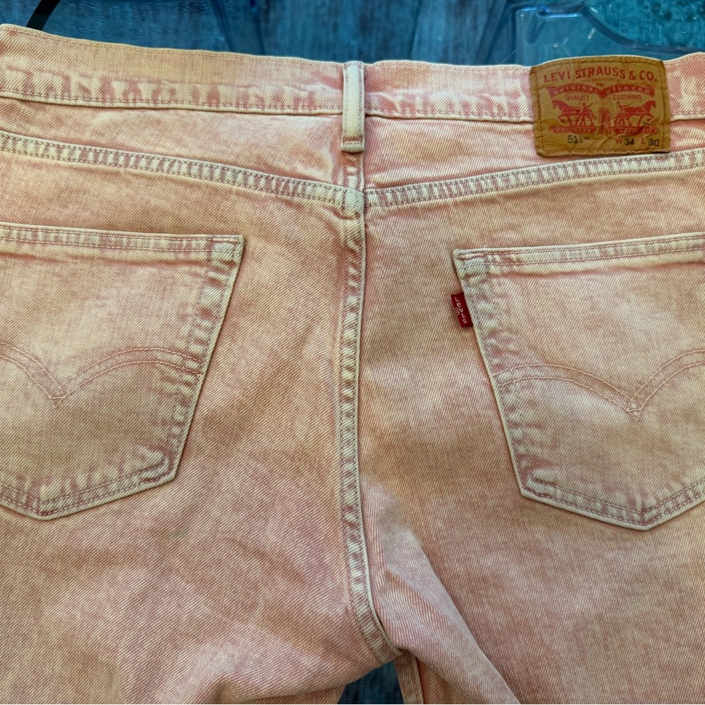 Levi's Men's 511 Pink Jeans - Picture 4 of 8